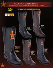  Altos Mens Genuine Eel/Ostrich/Lizard Leather Sole Biker Cowboy Western Boot 