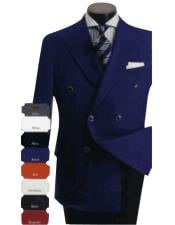  Style#-B6362 Mens Fashion Double Breasted Blazers Sport coat Velvet fabric - Slim
