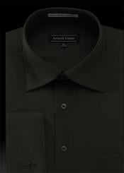  Mens Black One Button Silk knot cuff link Dress Shirt 