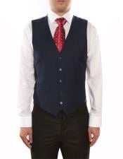  Mens  Classic Fit 5 Button Fully Lined Dark Navy Vest