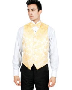  Gold P A I S L E Y Print 4-Piece Vest