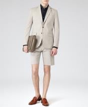  Mens Gray Summer Business Suits With Shorts Pants Set (Sport Coat Looking)