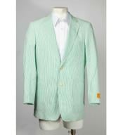  Style#-B6362 Mens Green Blazer Seersucker Sear sucker suit 2 Button Notch