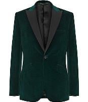  Style#-B6362 Mens Green Velvet Blazer Men