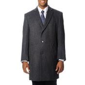  Mens Dress Coat Ram Grey Blend Herringbone Mens Car coat Overcoat ~
