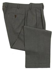  Medium Grey Double-Reverse Pleated Lined To The Knee Dress Pants Slacks
