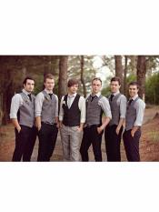  Mens  Matching Grey ~ Gray Dress Tuxedo Wedding Mens Vest ~