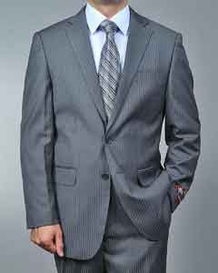 light grey pinstripe suit