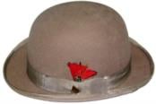  bowler derby style ~ Bowler Taupe Mens 100% Wool Stylish Hat 