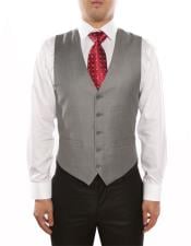  Mens 5 Button Light Grey Classic Fit Fully Lined Vest 
