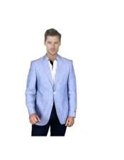  Style#-B6362 Mens Light Sky Baby Blue Linen Blazer Sport Coat Jacket 