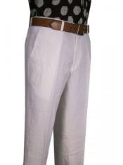  Mens Modern Fit Flat Front Wide Leg Pleated Pant White Mens Wide