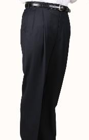  Navy Somerset Double-Pleated Slacks / Dress Pants Trouser unhemmed unfinished bottom