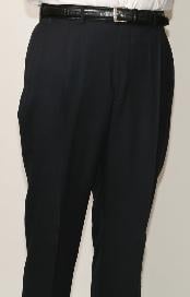  Polyester Navy Somerset Double-Pleated Slacks / Dress Pants Trouser Harwick Made