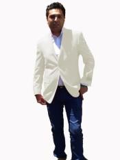  Party Bright Mens Sport Coat / Dinner Jacket Blazer Vented Off White 