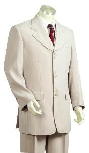 Mens 3 PC Suit Off White - Three Piece Suit