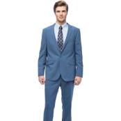  West End Mens Young-Look Slim-Fit Blue 1-button Suit