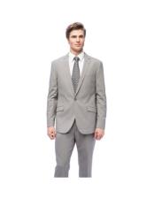  West End Mens Slim Fit Grey 1-button Suit