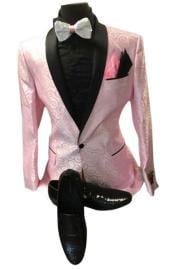  Alberto Nardoni Designer Mens Pink Floral ~ Paisley Sport Coat Blazer Dinner