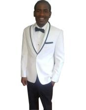  Mens  Trimmed Shawl Lapel white tuxedo suit
