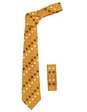  Square Pattern Burnt Orange Trendy Necktie