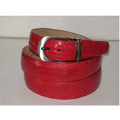  Mens Genuine Authentic Red Lizard Belt