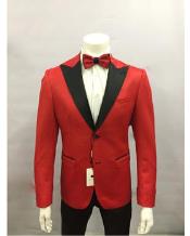  Style#-B6362 Red and Black Lapel Tuxedo Blazer Dinner Jacket