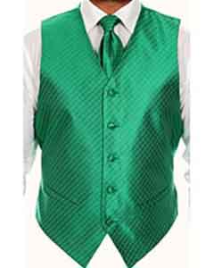  Mens Four-piece Green Vest ~ Waistcoat