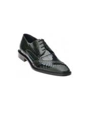  Authentic Genuine Skin Italian Nino Dark BLACK Genuine Eel / Ostrich Leg Shoes Mens Ostrich Skin Shoes