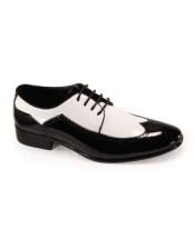 Mens Shiny Spats Italian Style Lace Up Wingtip Shoes Formal Shoes
