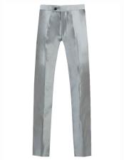 Mens Silver Grey ~ Gray Shiny Sharkskin Pant Slacks / Tuxedo Flashy
