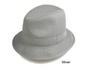  Mens Fedora Trilby Hat Silver 