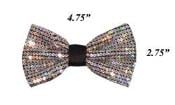  Sparkly Bow Tie Satin Shiny Polyester Bowtie Sequin Bowties Silver- 