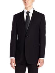  Mens Notch Collar Tonal Stripe Slim Fit Micro Tech Black Suit Jacket