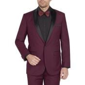  Mens 1 Button Black and Burgundy