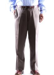  Regular Size & Big and Tall Dress Pants 100% Wool Taupe Gabardine