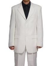  Mens White 3 Button Two Piece Suit 