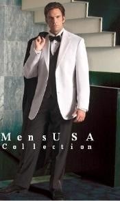 Mens-Three-Buttons-White-Suit