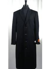  Mens Black 4 Button Wool Blend  Bravo Top Overcoat