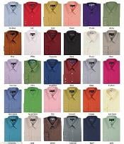  Basic Plain Solid Color Traditional Mens Dress Shirt 