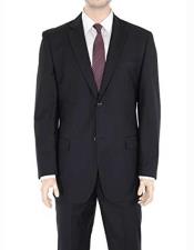 Authentic Braveman Mens Two Button Solid Black Suit Regular Fit