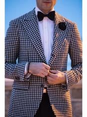  Mens Houndstooth Blazers Mens Two Button
