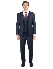 Mens 2 Button Three Piece TR Blend Suit Affordable - Discounted Priced On Clearance Sale