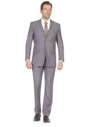  Mens Skinny Lapel Slim Fit Grey  - Three Piece Suit