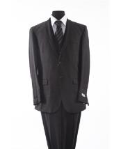 Men's Light Grey 2 Button Closure Notch Lapel Slim Fit Suit