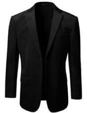  Style#-B6362 Velvet Blazer - Mens Velvet Jacket Branded Mens 2 Button Black
