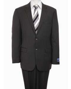  Designer Affordable Inexpensive Wool Classic Pinstripe Black Suit