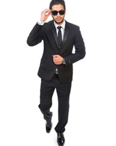  Slim Fitted Skinny Tapered Mens Slim Fit 2 Button Tuxedo Black 