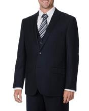  Mens Navy Two button vested style 3 Piece Suits