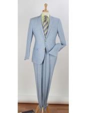  Mens 2 Piece   Side Vents Two Buttons Slim Fit Blue